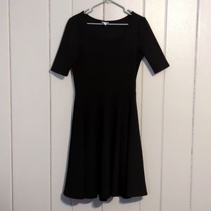 Black LuLaRoe Nicole dress, fit and flare with mid sleeves